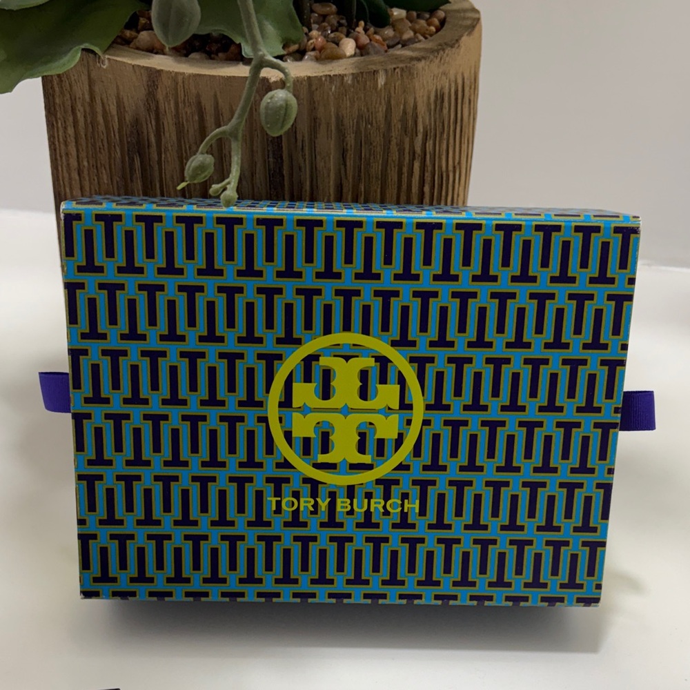 NEW Tory Burch Geometric Blue and Lime Gift Box